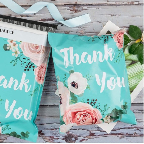 3/$20📦 LAST ONE! 10 Teal floral 10x13” Mailers + 10 FREE stickers 🌟HP🌟 - Picture 2 of 4